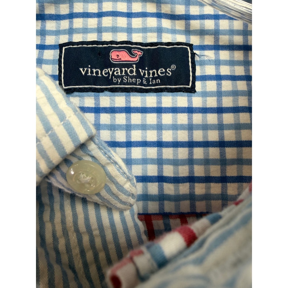 Vineyard Vines Seesucker Multicolor Mens Large Mixed Pattern B/D L/S Shirt (U8) - Picture 2 of 6
